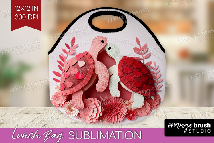 Valentine Papercut Lunch Bag - Couple Animals Lunch Bug PNG