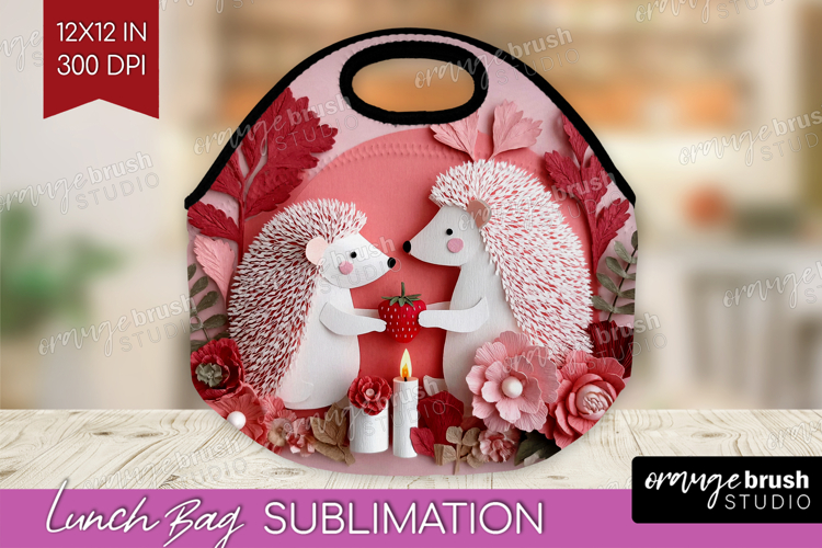 Valentine Papercut Lunch Bag - Couple Animals Lunch Bug PNG