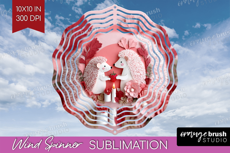 Valentine Papercut Wind Spinner Sublimation PNG - Couple