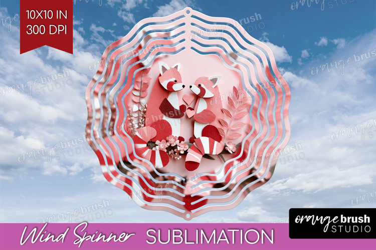 Valentine Papercut Wind Spinner Sublimation PNG - Couple