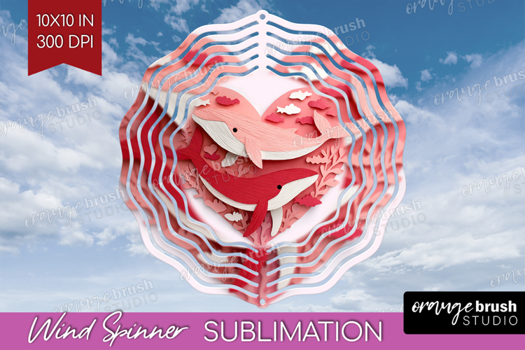 Valentine Papercut Wind Spinner Sublimation PNG - Couple