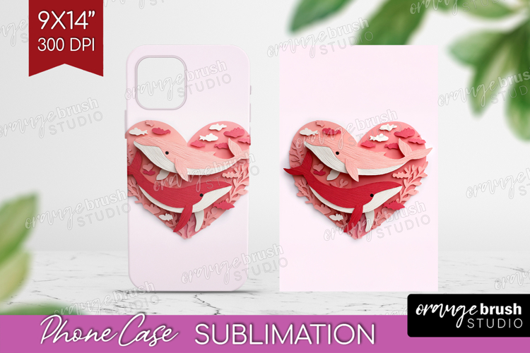 Valentine Papercut Phone Case PNG - Couple Animals Case PNG