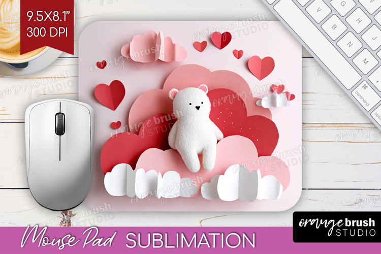 Valentine Papercut Mouse Pad Sublimation - Couple Animals
