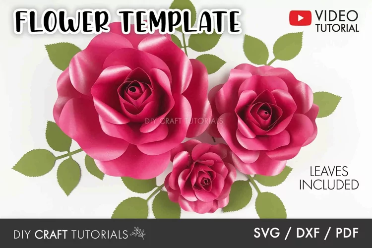 Paper Flower Template - Rose SVG