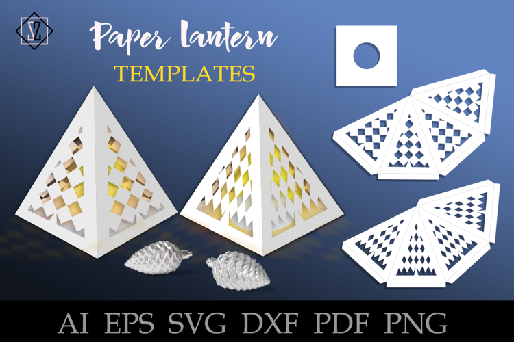 Paper lantern templates/Cut file/SVG