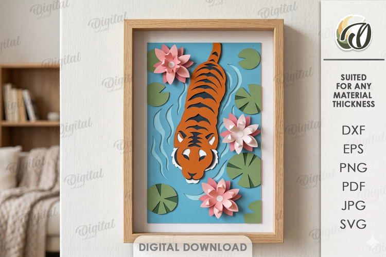 3D Paper Layered Artwork. Wall Decor Paper Craft SVG