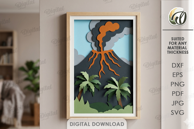 3D Paper Layered Artwork. Wall Decor Paper Craft SVG