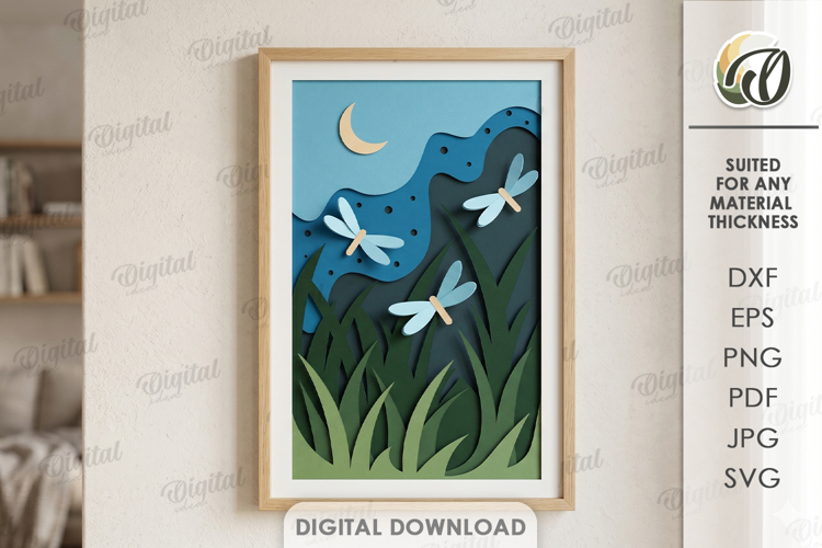 3D Paper Layered Artwork. Wall Decor Paper Craft SVG