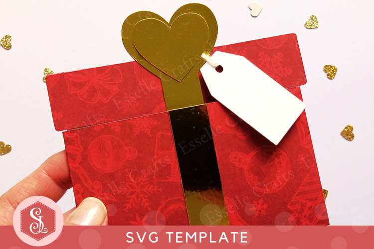 Christmas Present Gift Card Holder SVG Template