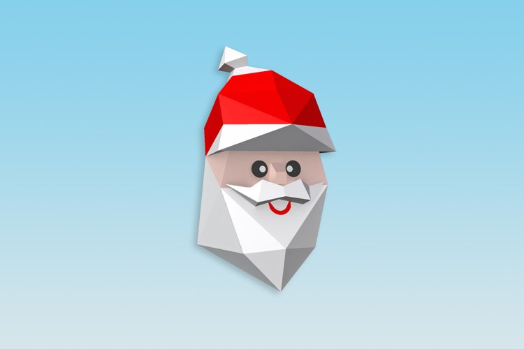 DIY Santa Claus trophy - 3d papercraft example image 1
