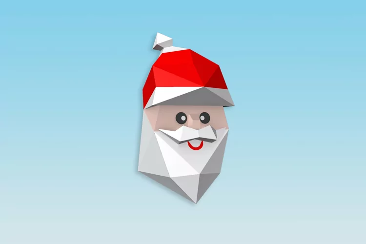 DIY Santa Claus trophy - 3d papercraft
