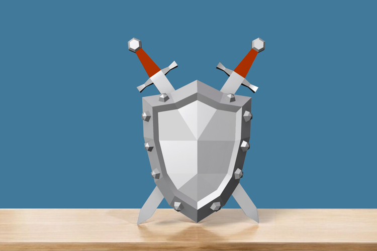 Shield and sword - 3d papercraft example image 1