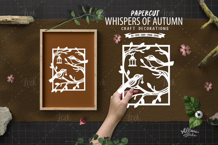 Papercut bird in tree, DIY papercut bird example image 1