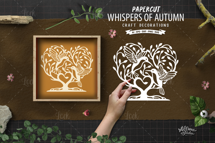 Papercut bird in tree digital file, DIY papercut bird