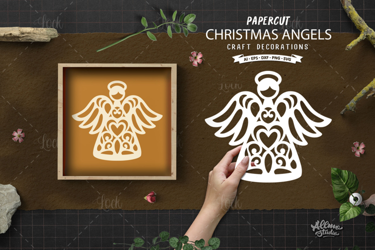 Papercut Christmas Angel Cut File