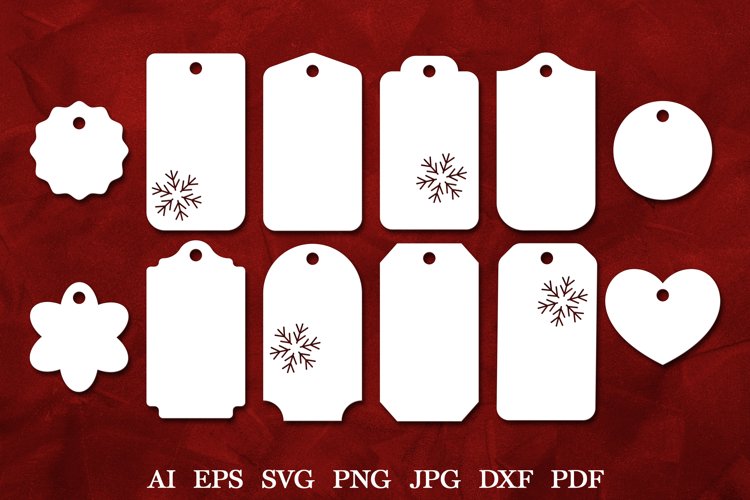 Christmas Gift Tags SVG. Christmas Tags Template. Xmas Decor example image 1