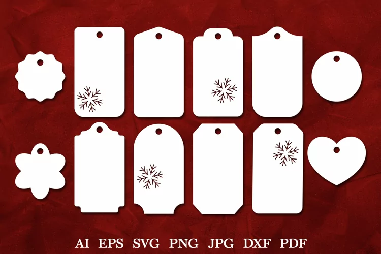 Christmas Gift Tags SVG. Christmas Tags Template. Xmas Decor