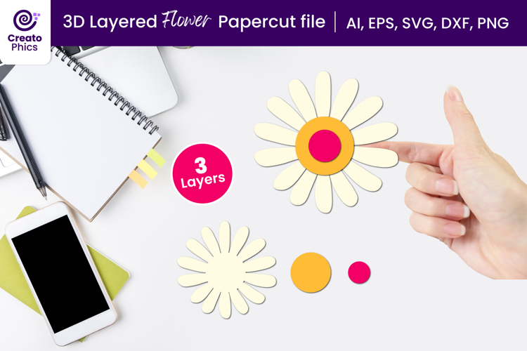 Layered Flower Svg Image 9