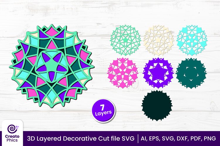 papercut file-laser cutting-paper cutting-floral svg-3d svg-decorative layered-cricut SVG