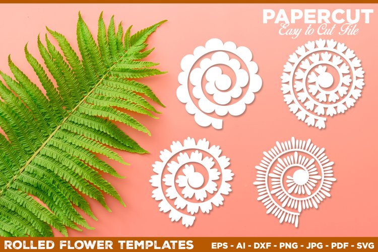 Rolled Paper Flowers Template for DIY Crafts and Decorations example image 1