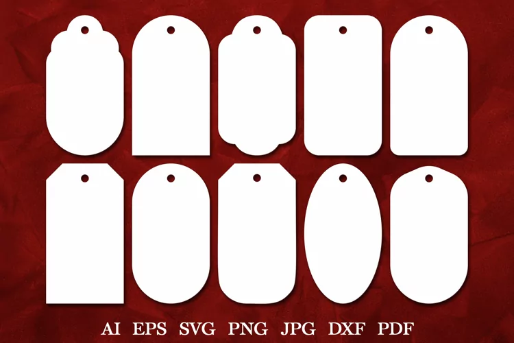 Paper Cut Gift Tags. Hang Tags Template. Sale Tags SVG