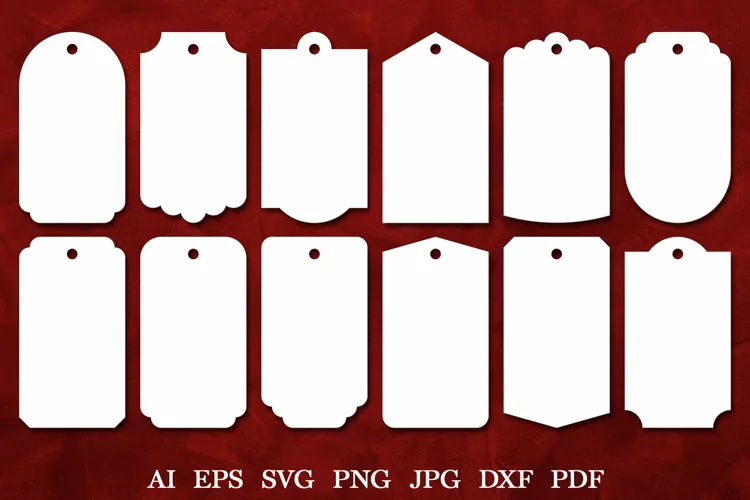 Papercut Gift Tags. Hang Tags Template. Sale Tags SVG