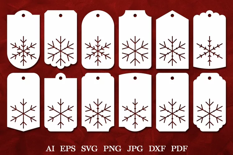 Christmas Gift Tags Template. Hang Tags SVG. Christmas Tags