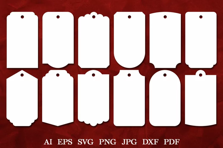 Papercut Gift Tags Template. Hang Tags SVG. Sale Tags SVG