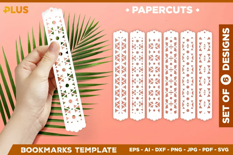 Paper Cut Narrow Floral Bookmarks SVG | Bookmarks Papercut