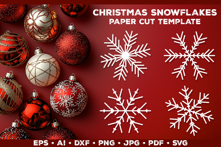 Christmas Snowflakes Paper Cut Template SVG for Cricut
