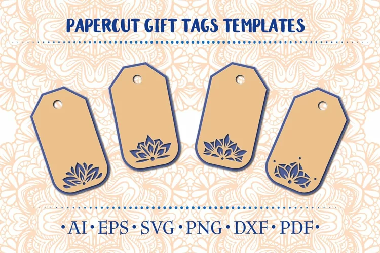 Papercut gift tags set