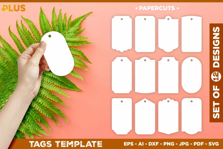 Papercut Gift Tags Template. Paper Cut Hang Tags. Tags SVG