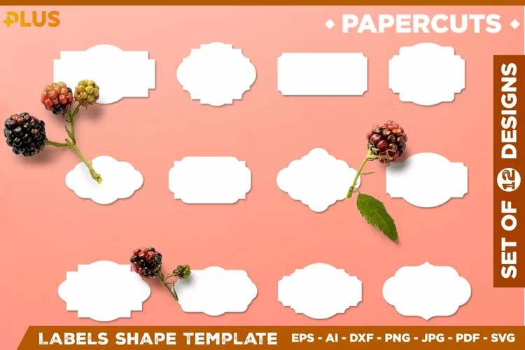Ornate Label Shapes Collection. Label shapes SVG for kitchen