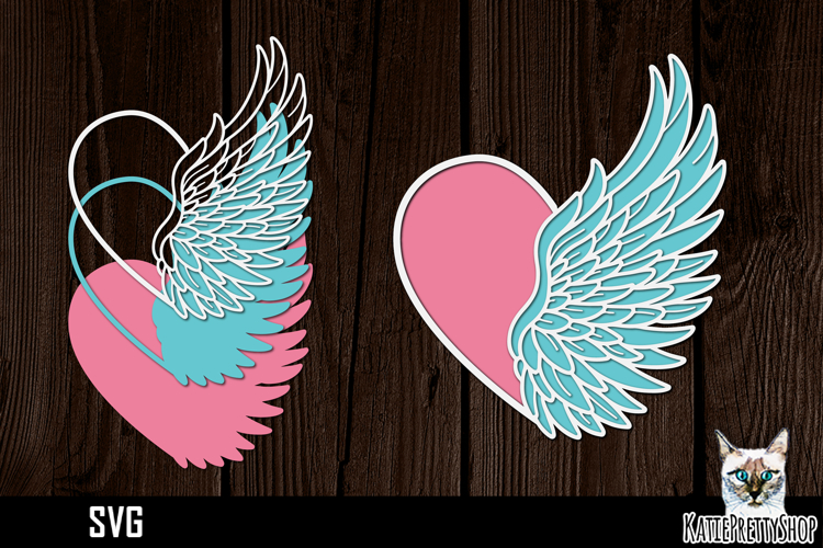 Angel Wings With Heart Svg Image 15