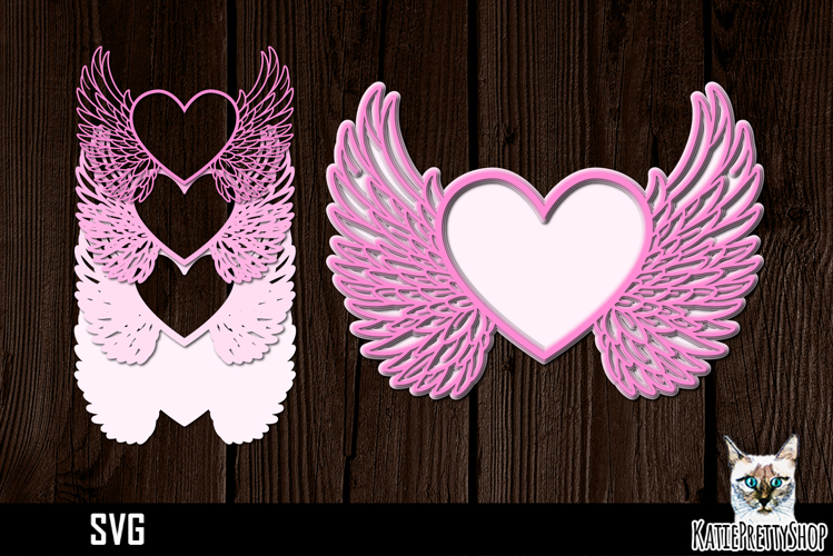 Angel Wings With Heart Svg Image 13