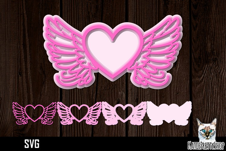 Angel Wings With Heart Svg Image 9