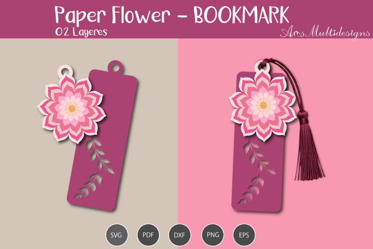 Paper Flower Bookmark Template