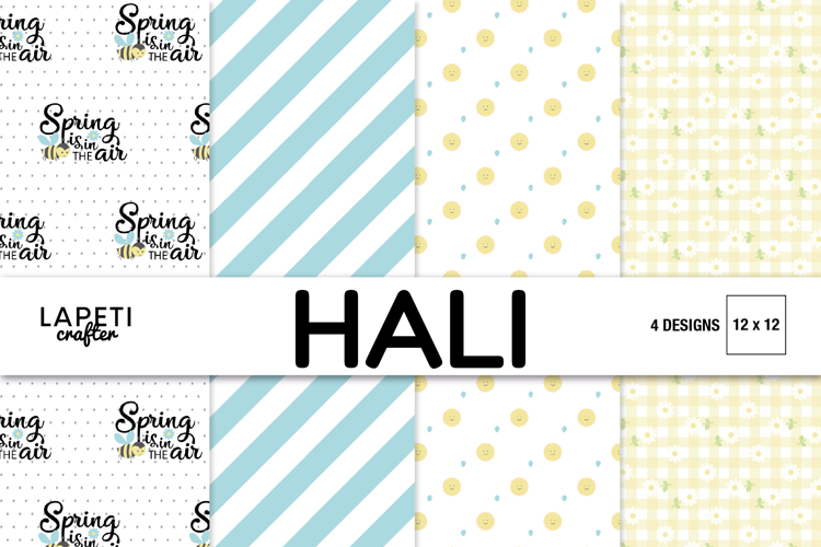 Spring Bee Digital Paper, Cute Daisy Scrapbook Backgrounds