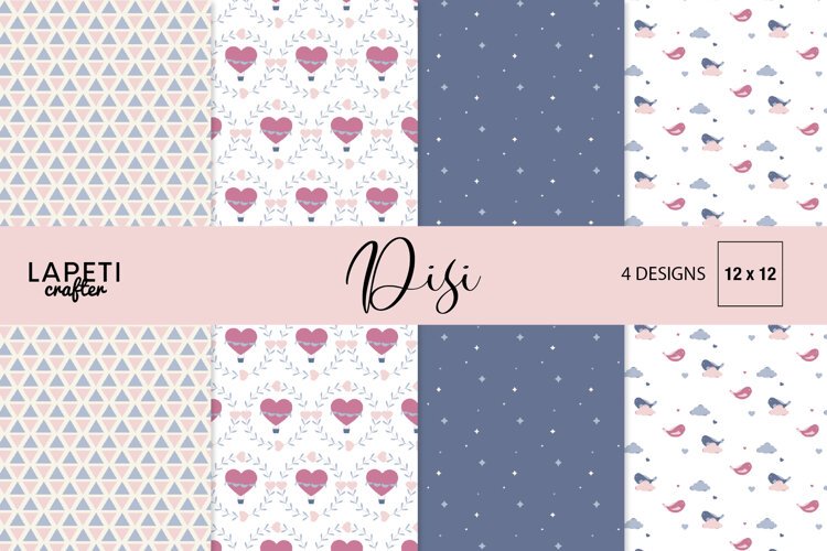 Hot Air Balloon Digital Paper | Birds & Stars