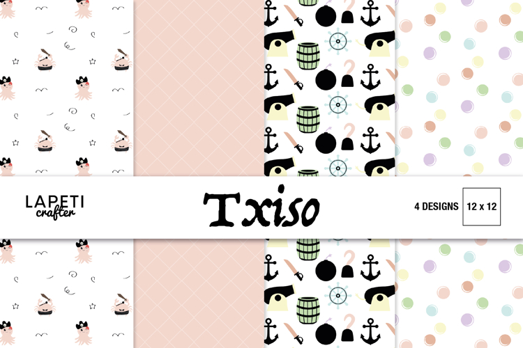 Baby Pirate Digital Paper for Scrapbooking