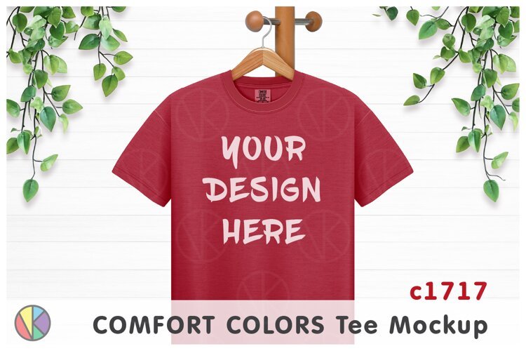 Paprika Comfort Colors 1717 T-Shirt Mockup.