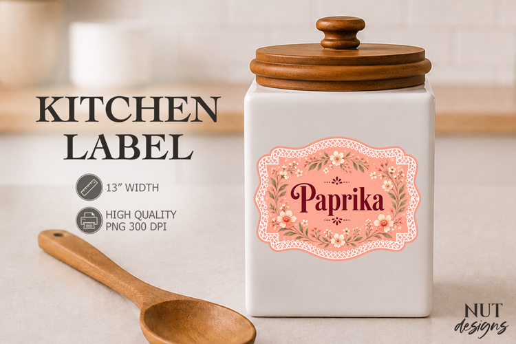 Vintage Paprika Lace Kitchen Label Pantry Label