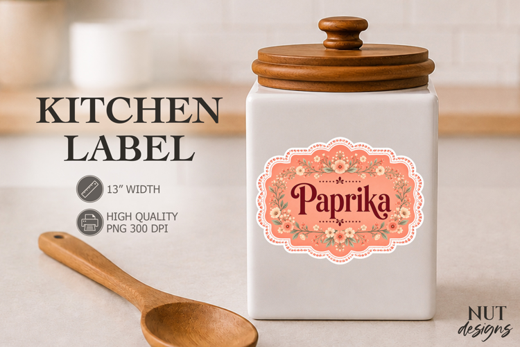 Vintage Paprika Kitchen Label Lace Pantry Label