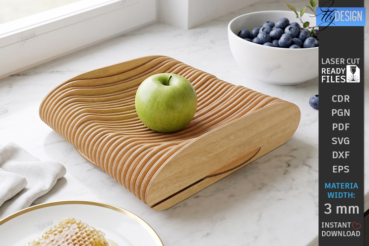 Parametric Wooden Bowls Laser Cut | Geometric Fruit Bowl SVG
