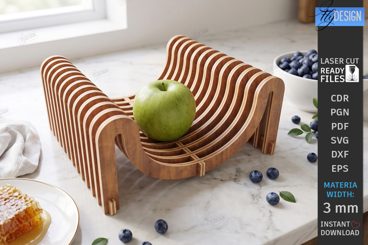Parametric Wooden Bowls Laser Cut | Geometric Fruit Bowl SVG