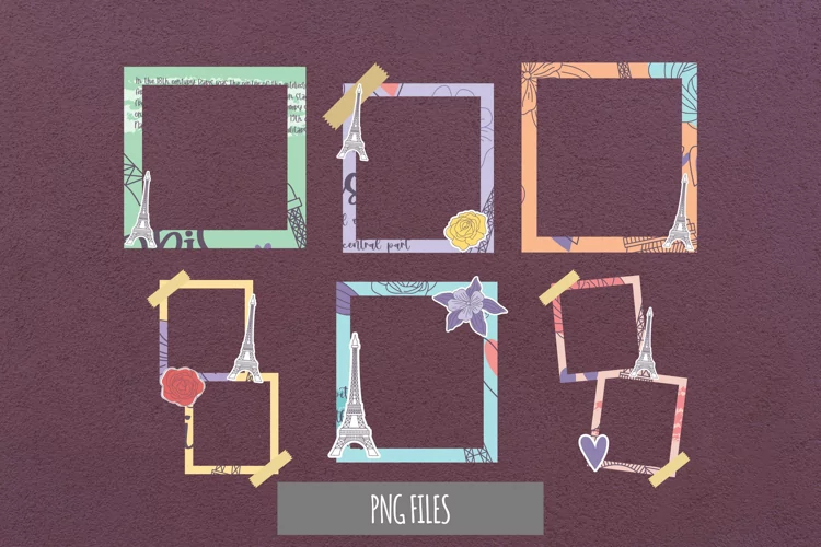 Paris with Vintage Color Seamless Pattern Frames