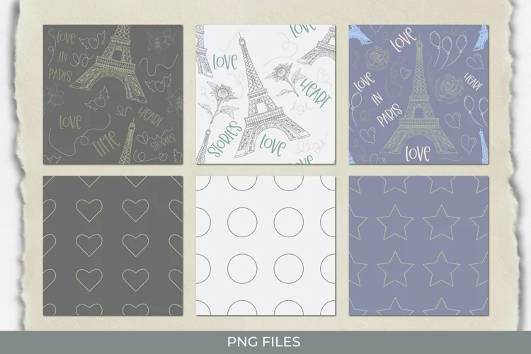 Paris with Vintage Color Seamless Pattern Paper Pack