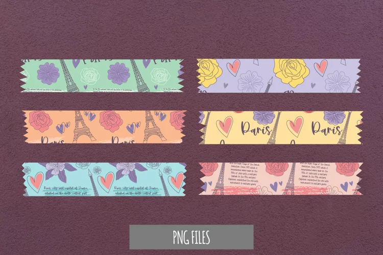 Paris with Vintage Color Seamless Pattern Tape