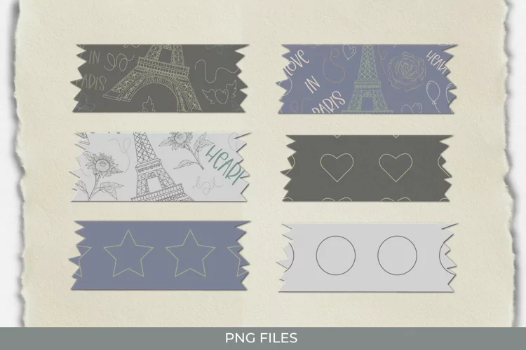 Paris with Vintage Color Seamless Pattern Tape