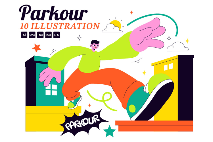 10 Parkour Sports Illustration